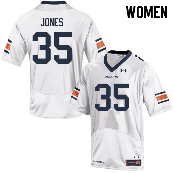 Women #35 Justin Jones Auburn Tigers College Football Jerseys Sale-White